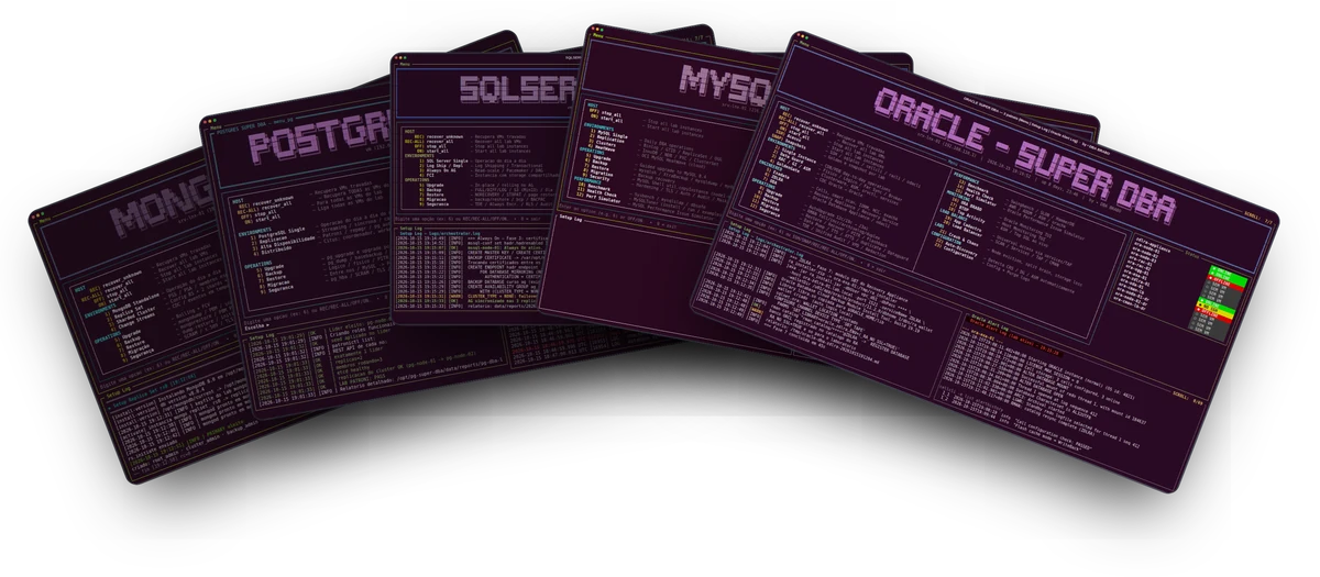 Plataforma Super DBA — Oracle, MySQL, SQL Server, PostgreSQL, MongoDB